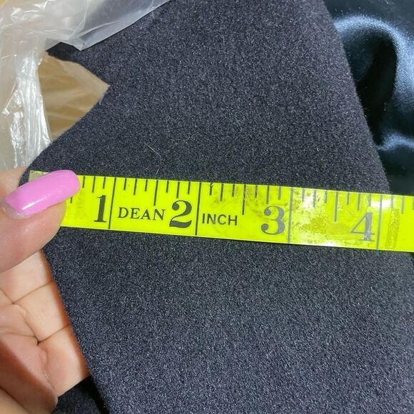 NAVY BLUE 100% WOOL OVERCOAT by WALLACHS SIZE 38 SHORT LIKE NEW VINTAGE - Picture 7 of 7